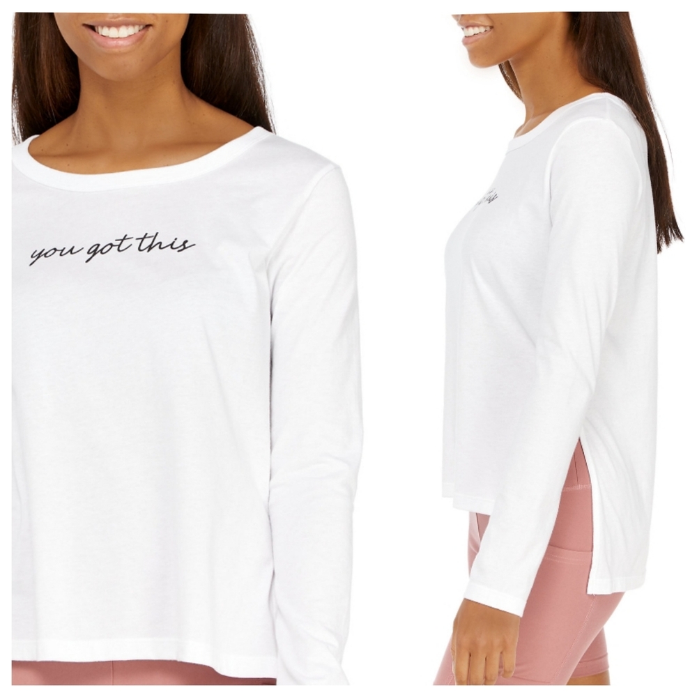 New COTTON New Directions high-low t-shirt long sleeves top #T087